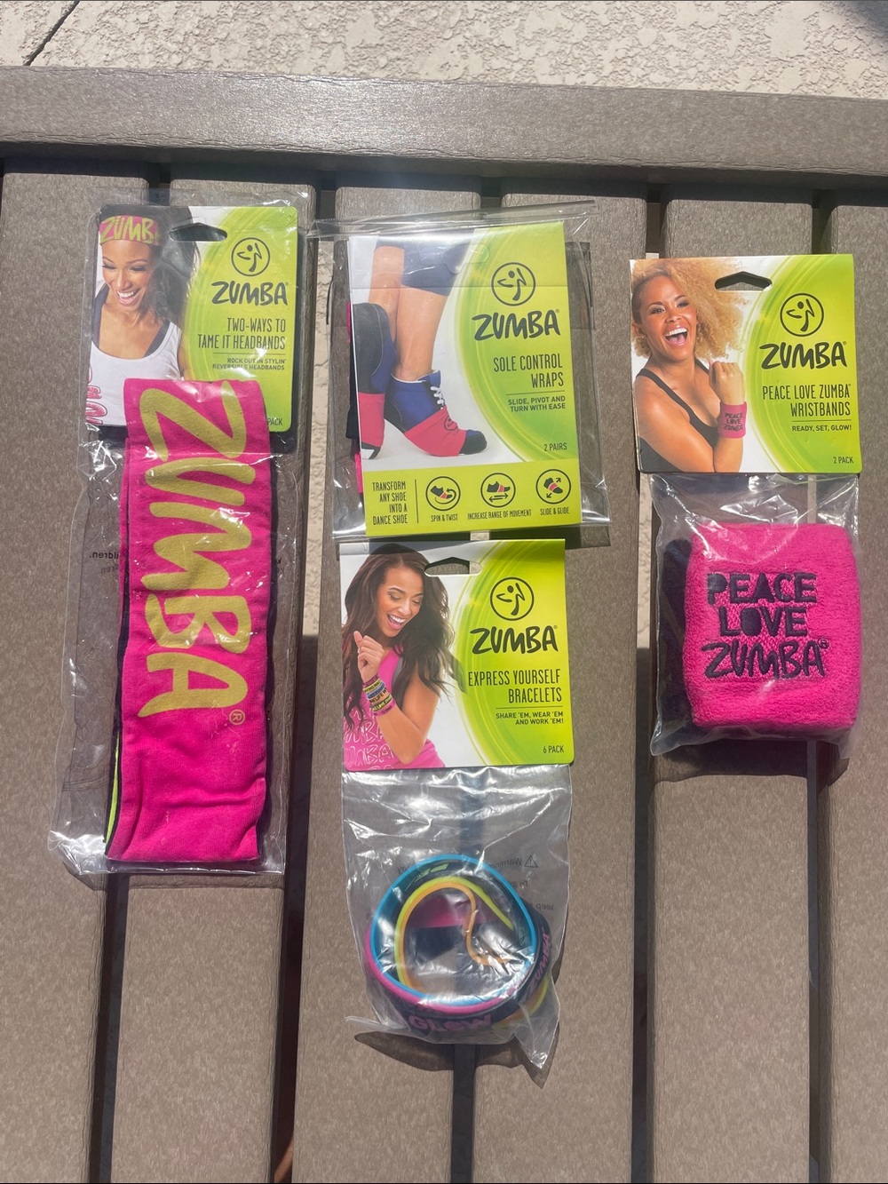 Zumba Fitness Logo Accessories Headband Sweatband Bracelets Socks Dance Workout